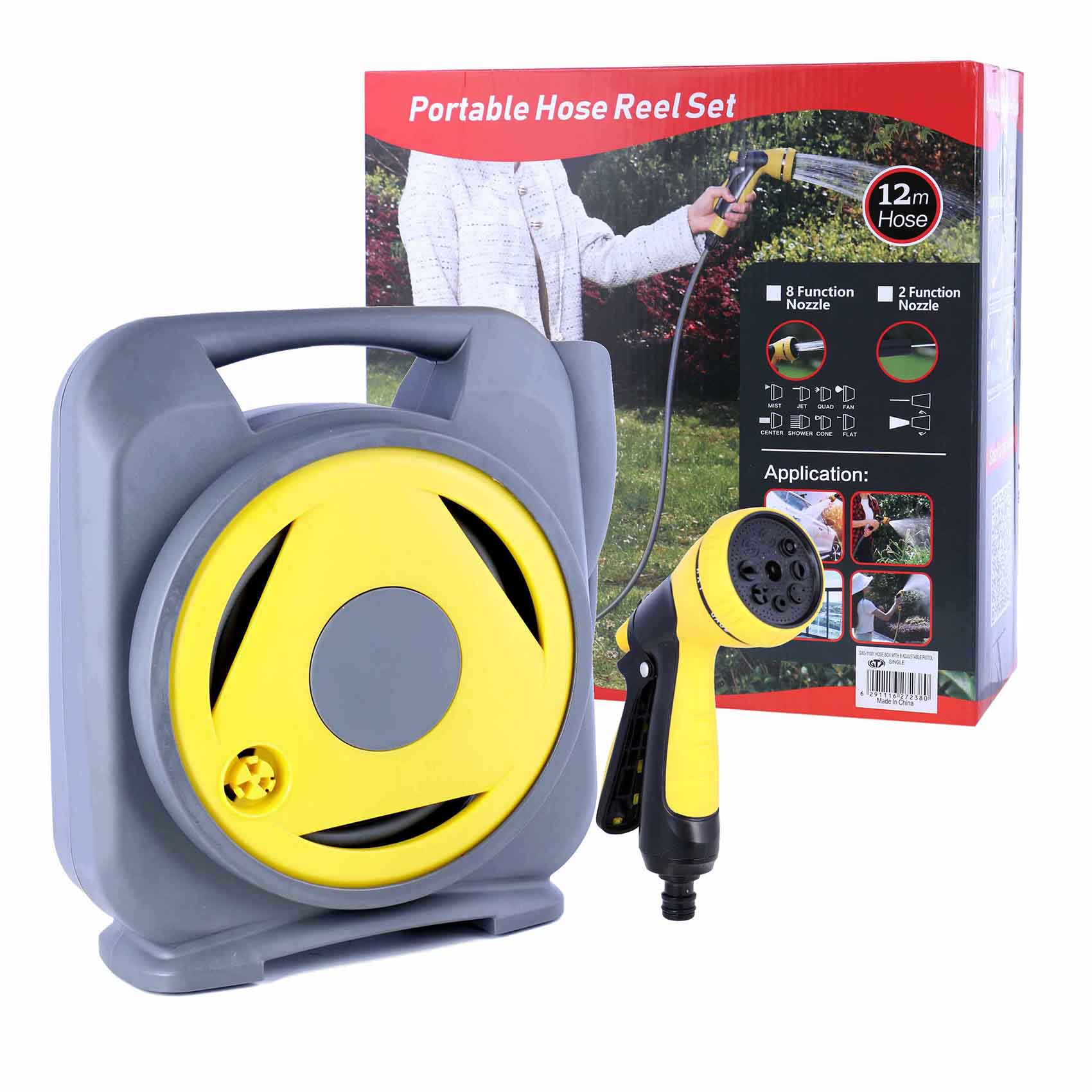 Portable Hose Reel Set 12m