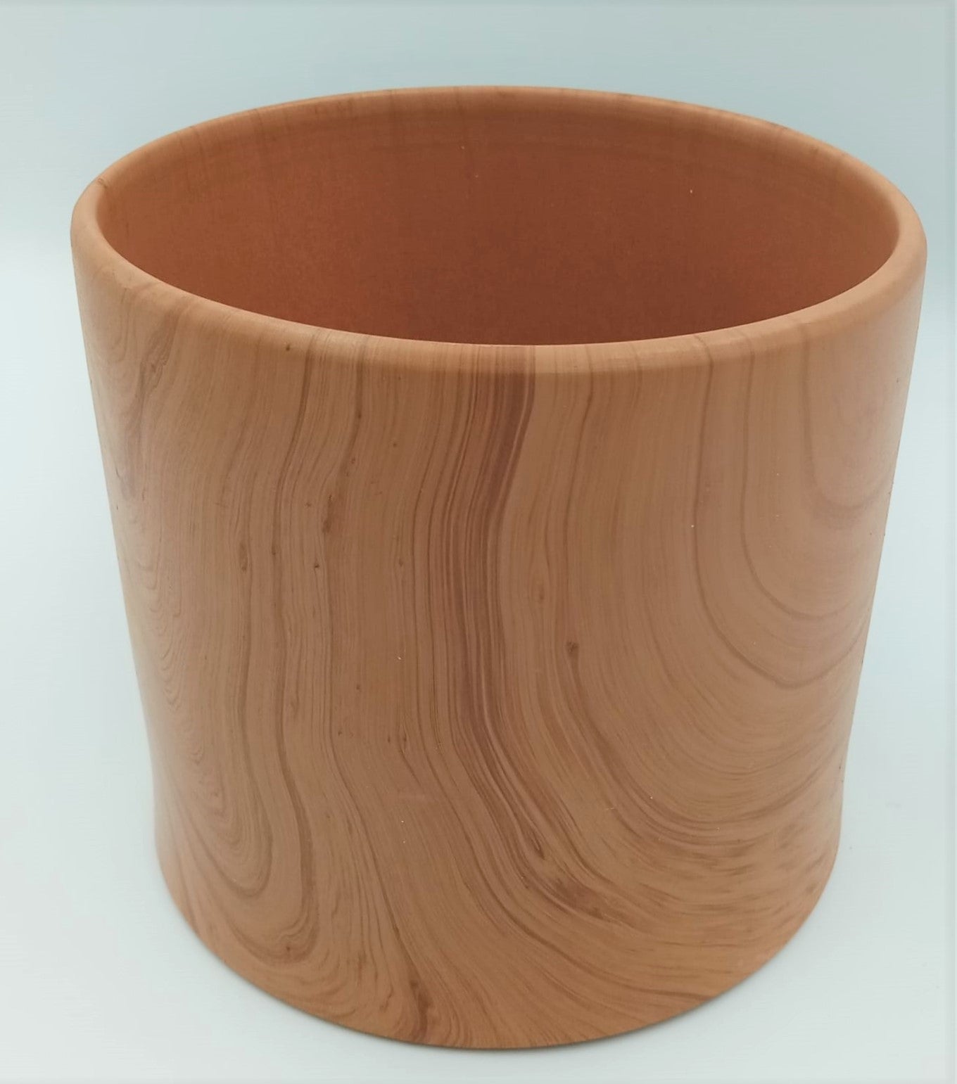 Wood Grain Ceramic Pot (Cylinder Big 19.5cm)