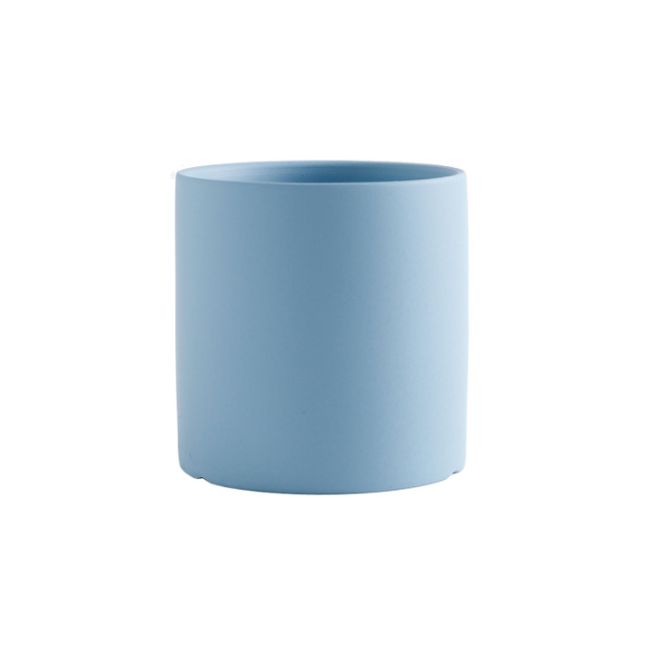 Minimal Ceramic Pot with Saucer (Wathet Blue) Small 8cm (MQ-Blue-2)