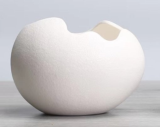 Ceramic Egg Pot (C-2025) (White)