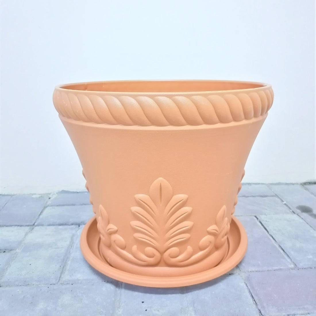 Floral Pot- Brown (