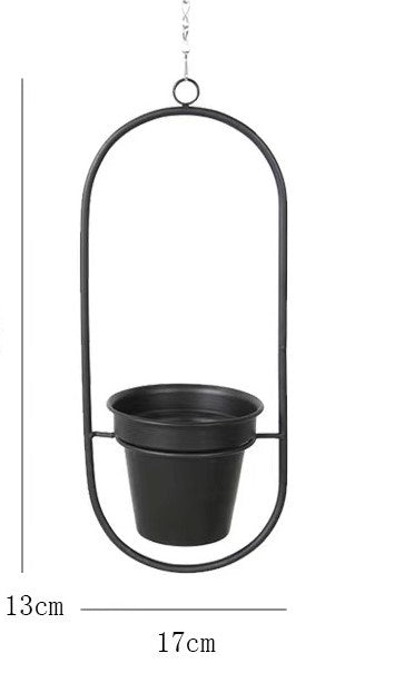 Iron Geometric Hanging Planter (Oval) (IRON-88)