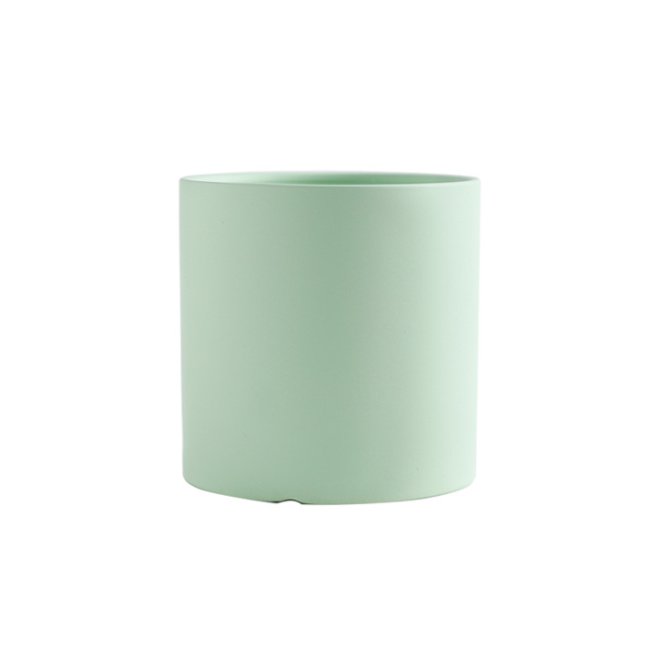 Minimal Ceramic Pot with Saucer (Green) Big 13cm (MQ-green-1)