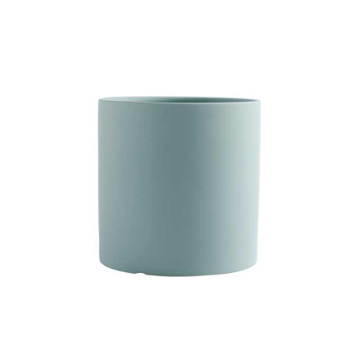 Minimal Ceramic Pot with Saucer (Olive) Big 13cm (MQ-green-2)