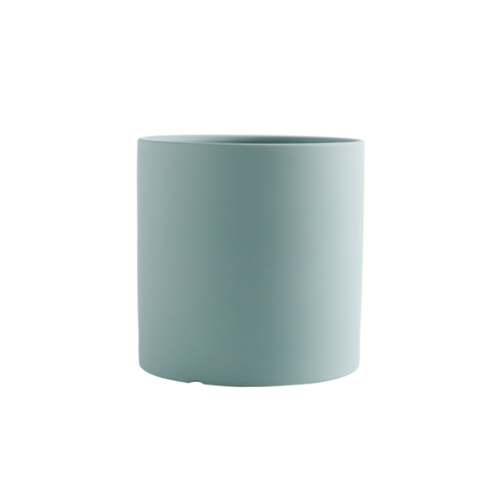 Minimal Ceramic Pot with Saucer (Olive) Small 8cm (MQ-Green-2)
