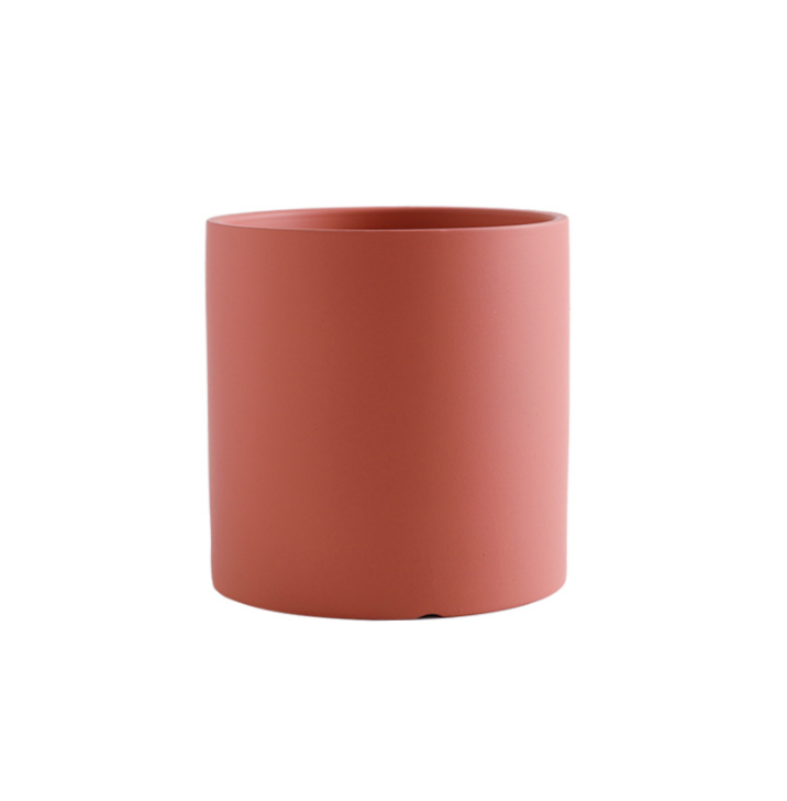 Minimal Ceramic Pot with Saucer (Red) Big 13cm (MQ-Red-1)