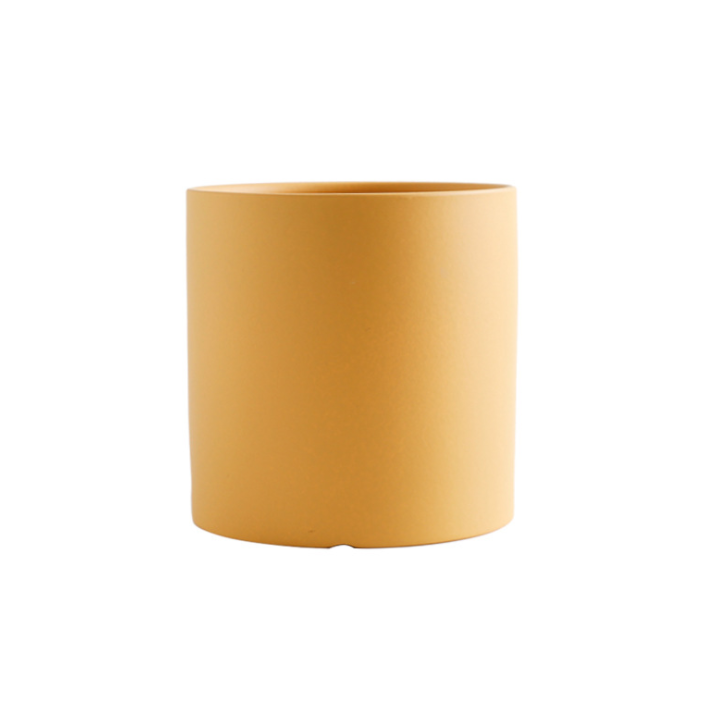 Minimal Ceramic Pot with Saucer (Yellow) Small 8cm (MQ-Yellow-1)