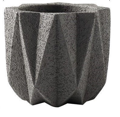 Octagon Pot (Dark Grey) Medium 13cm (C-2007)