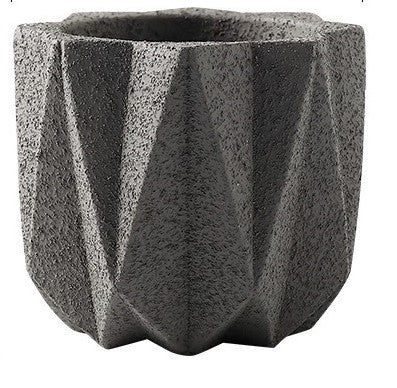 Octagon Pot (Dark Grey) Small 11cm (C-2007)