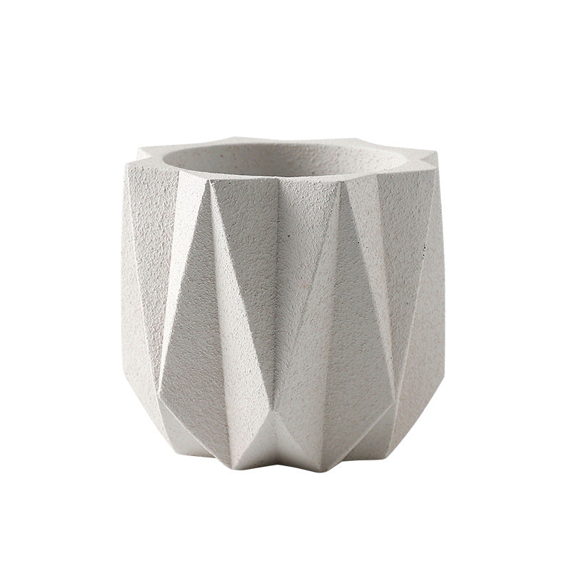 Octagon Pot (White) Medium 13cm (C-2007)