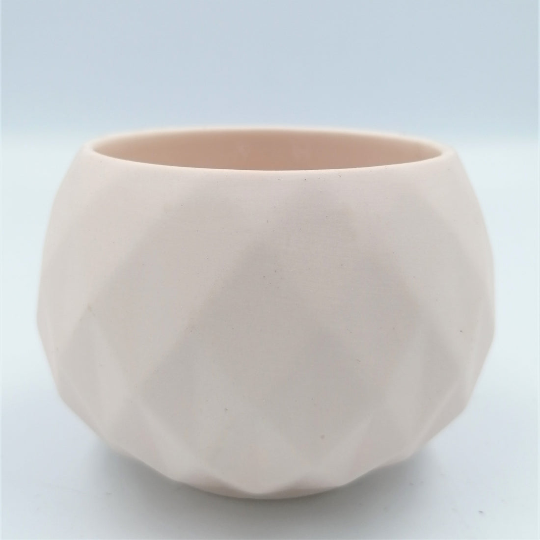 Diamond Cut Matte Ceramic Planter (Pink)