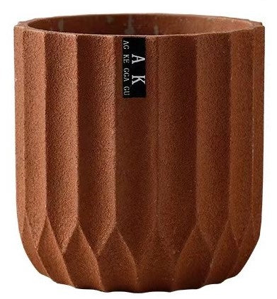 Symmetrical Concrete Pot (Brown) (Small 13cm) (C-2001)